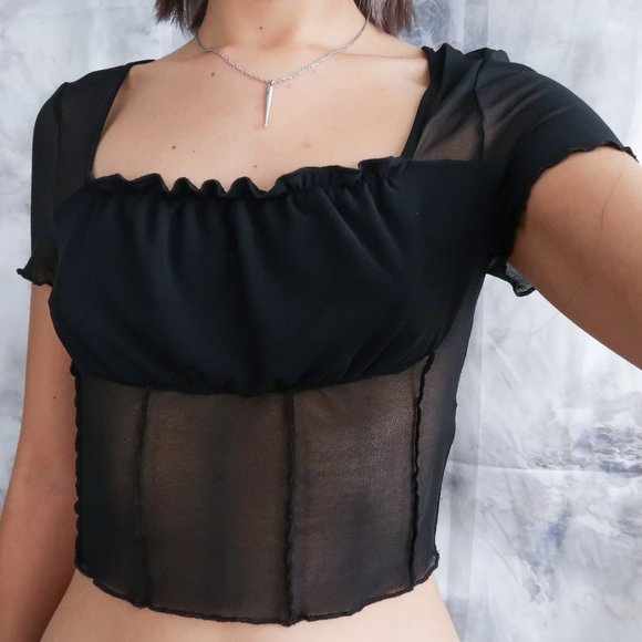 Mesh crop top - Picture 1 of 3